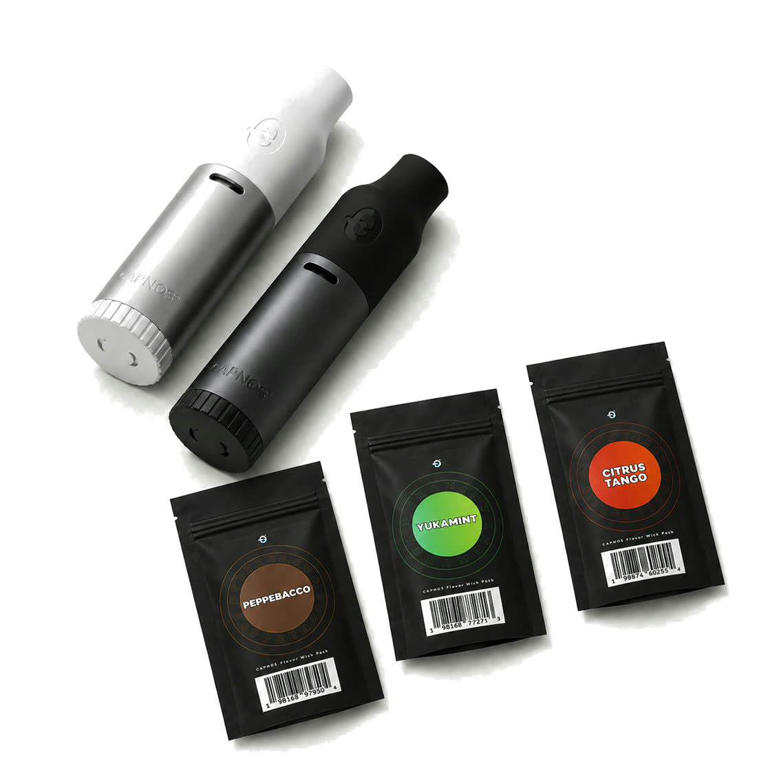 CAPNOS devices with flavor wick packs